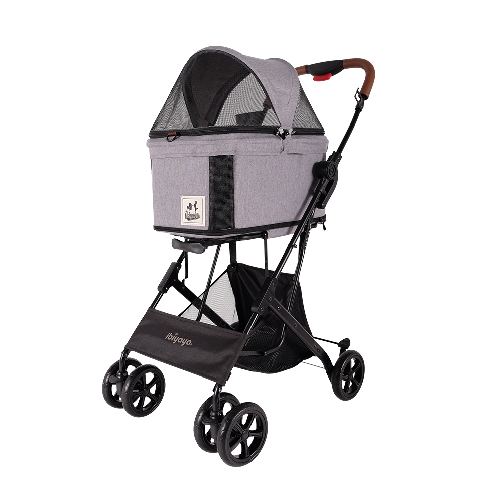 Travois Tri-fold Hondenbuggy, reismand en autostoeltje – kleur grijs en spearmint