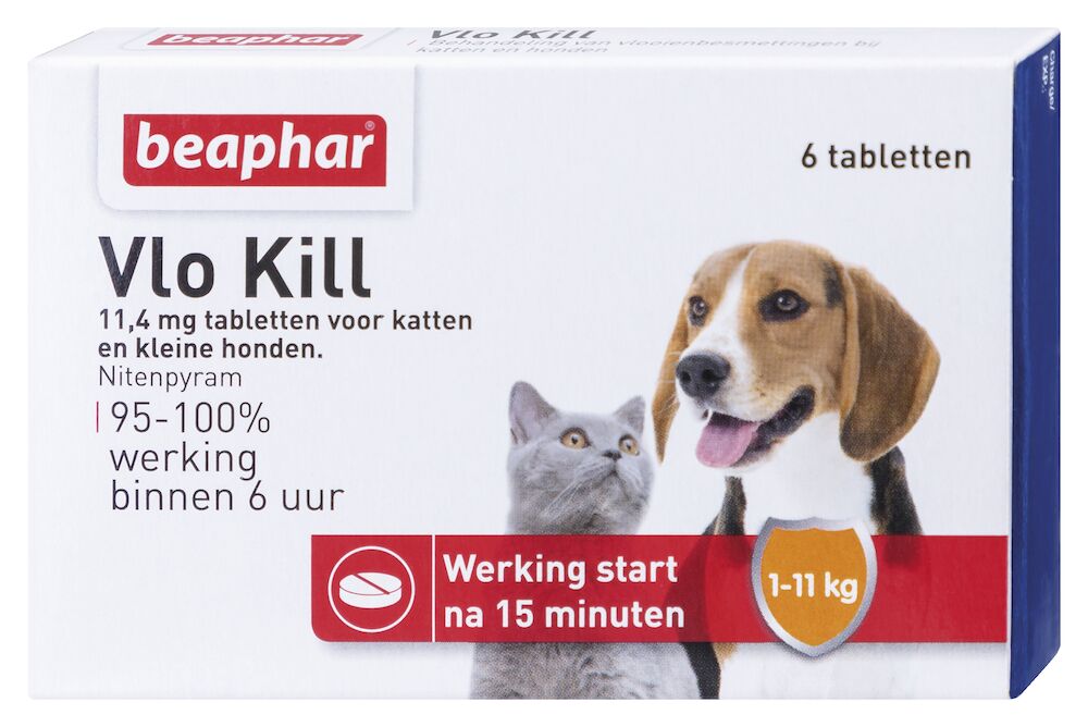 Beaphar Vlo Kill kat en hond tot 11 kg 6 tabletten